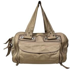 Chloe Tracy Satchel Metallic Gold Leather Shoulder Bag Y2K Boho Handbag